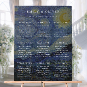 Van Gogh Starry Night Wedding Seekarte Acrylschild