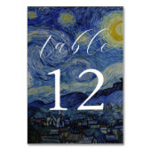Van Gogh Starry Night Wedding Tischnummer (Rückseite)