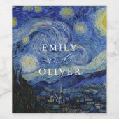 Van Gogh Starry Night Wedding Weinetikett (Einzelnes Label)