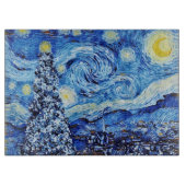 Van Gogh - Starry Night - Weihnachten Schneidebrett (Vorderseite)