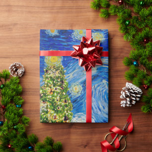 Van Gogh Starry Night - Weihnachtsbaum Geschenkpapier