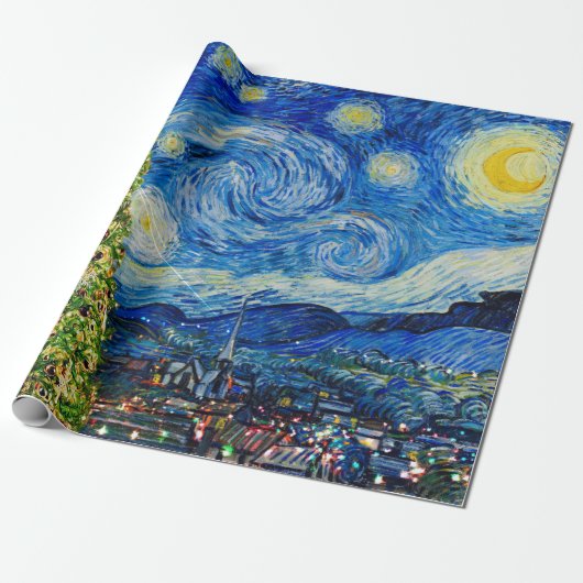 Van Gogh Starry Night - Weihnachtsbaum Geschenkpapier (Ungerollt)