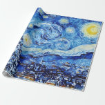 Van Gogh Starry Night - Weihnachtsbaum Geschenkpapier<br><div class="desc">Dieses Design zeigt eine Weihnachtsmotiv-Adoption des klassischen Ölgemäldes "The Starry Night" von Vincent Van Gogh - dem niederländischen Maler,  der weithin als einer der beststen Maler aller Zeiten gilt.</div>