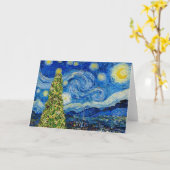 Van Gogh Starry Night - Weihnachtsbaum Karte (Gelbe Blume)
