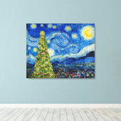 Van Gogh Starry Night - Weihnachtsbaum Leinwanddruck (Insitu (Holzboden))