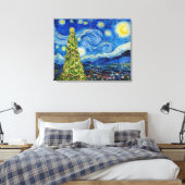 Van Gogh Starry Night - Weihnachtsbaum Leinwanddruck (Insitu (Schlafzimmer))