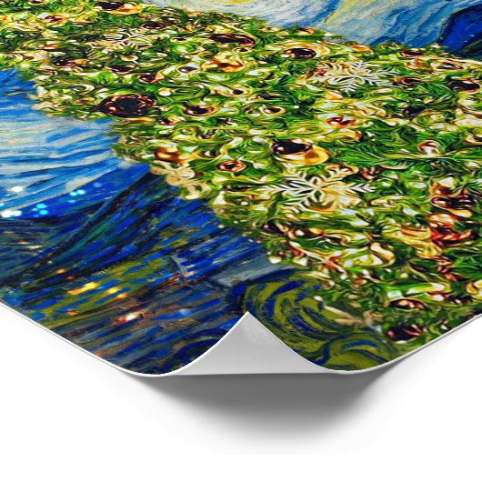 Van Gogh Starry Night - Weihnachtsbaum Poster (Ecke)