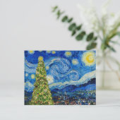 Van Gogh Starry Night - Weihnachtsbaum Postkarte (Stehend Vorderseite)