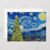 Van Gogh Starry Night - Weihnachtsbaum Postkarte (Vorne/Hinten)