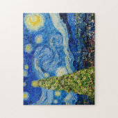 Van Gogh Starry Night - Weihnachtsbaum Puzzle (Vertikal)