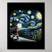 Van Gogh Starry Night Weihnachtsschnee Poster (Vorne)