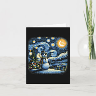 Van Gogh Starry Night Weihnachtsschneemann Winter Karte