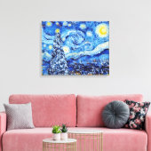 Van Gogh Starry Night - White Christmas Tree Canva Leinwanddruck (Insitu (Wohnzimmer))