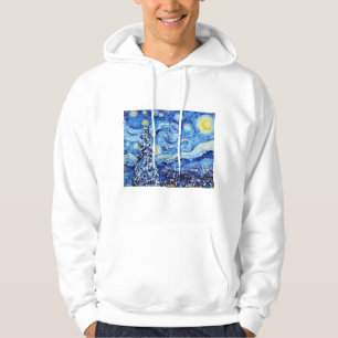 Van Gogh Starry Night - White Christmas Tree Hoodie