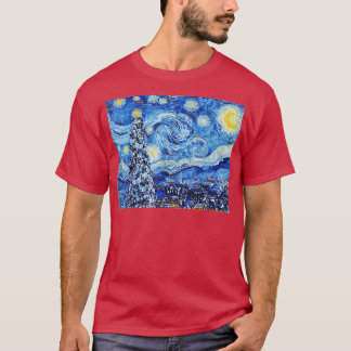 Van Gogh Starry Night White Christmas Winter T-Shirt