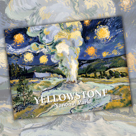 Van Gogh Starry Night Yellowstone Alte Treue Kunst Postkarte