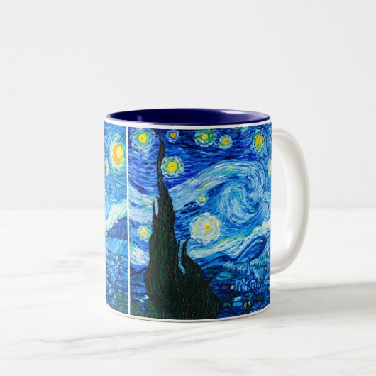 Van Gogh Starry Night Zweifarbige Tasse (VorderseiteRechts)