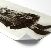 Van Gogh - Stehende Girl, Stricken Poster (Ecke)