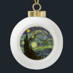 Van Gogh: Sternenklare Nacht Keramik Kugel-Ornament<br><div class="desc">Eine schöne klassische Keramikballverzierung,  die eine starry Nacht,  gemalt vom niederländischen Maler Vincent Willem Van Gogh kennzeichnet.</div>