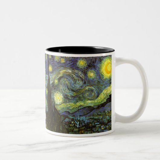 Van Gogh: Sternenklare Nacht Zweifarbige Tasse (Rechts)