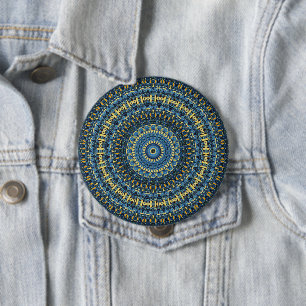 Van Gogh Sternennacht Abstract Groovy Boho Mandala Button