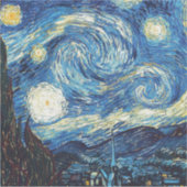 Van Gogh - Sternennacht Aufkleber (Vorderseite)