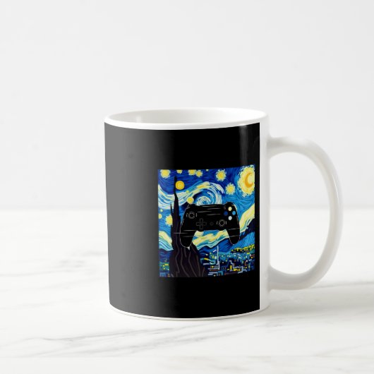 Van Gogh Sternennacht Gamer Controller Kinder Männ Kaffeetasse (Rechts)