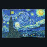 Van-Gogh-Sternennacht Geschirrtuch<br><div class="desc">Van Goghs berühmtes Gemälde "Die Sternennacht". Während seines  am Asyl von Saint Remy in den 1880er Jahren malte van Gogh die sanften Hügel und Zypressenbäume,  die er aus seinem Fenster sah.  Digitale Verstärkung durch PixDezines.Copyright © 2008-2016 PixDezines.com™ und PixDezines™ auf zazzle.com. Alle Rechte vorbehalten.</div>