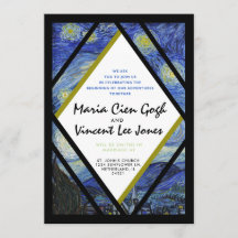 Van Gogh Sternennacht Hochzeitseinladung
