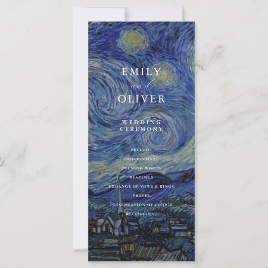 Van Gogh Sternennacht Hochzeitsprogramm (Vorderseite)