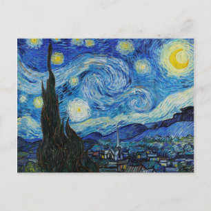 Van Gogh Sternennacht. Impressionismus Vintage-Kun Postkarte