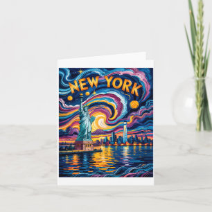 Van Gogh Sternennacht Kunst New York Liberty Skyli Karte
