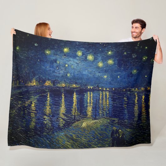 Van Gogh Sternennacht über der Rhone Fleecedecke (Beispiel)