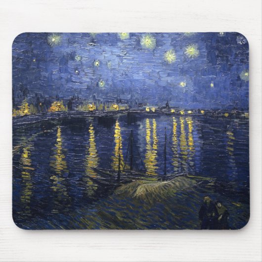 Van Gogh Sternennacht über der Rhone Mousepad (Vorne)