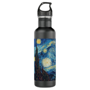 Van Gogh Sternennacht Vintage Blau Meisterwerk Edelstahlflasche