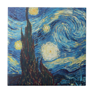 Van Gogh Sternennacht Vintage Blau Meisterwerk Fliese