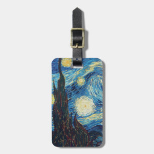 Van Gogh Sternennacht Vintage Blau Meisterwerk Gepäckanhänger