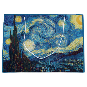 Van Gogh Sternennacht Vintage Blau Meisterwerk Große Geschenktüte