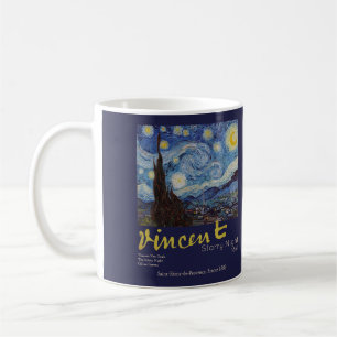 Van Gogh Sternennacht Vintage Blau Meisterwerk Kaffeetasse