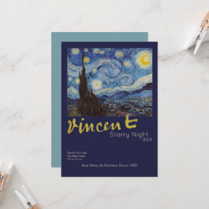 Van Gogh Sternennacht Vintage Blau Meisterwerk Karte