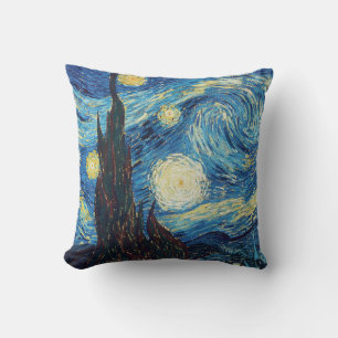 Van Gogh Sternennacht Vintage Blau Meisterwerk Kissen