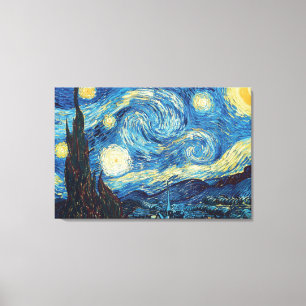 Van Gogh Sternennacht Vintage Blau Meisterwerk Leinwanddruck