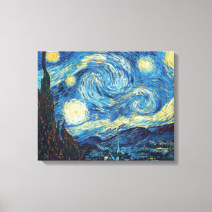 Van Gogh Sternennacht Vintage Blau Meisterwerk Leinwanddruck