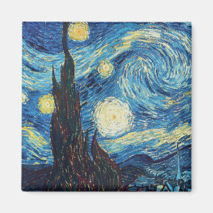 Van Gogh Sternennacht Vintage Blau Meisterwerk Magnet