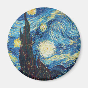 Van Gogh Sternennacht Vintage Blau Meisterwerk Magnet