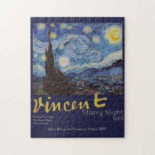 Van Gogh Sternennacht Vintage Blau Meisterwerk Puzzle