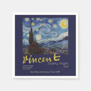 Van Gogh Sternennacht Vintage Blau Meisterwerk Serviette