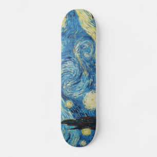Van Gogh Sternennacht Vintage Blau Meisterwerk Skateboard