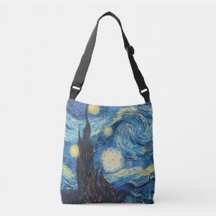 Van Gogh Sternennacht Vintage Blau Meisterwerk Tragetaschen Mit Langen Trägern