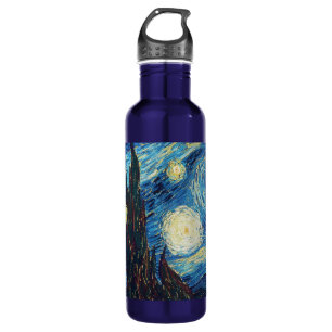 Van Gogh Sternennacht Vintage Blau Meisterwerk Trinkflasche